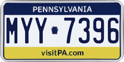 PA license plate MYY7396