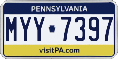 PA license plate MYY7397