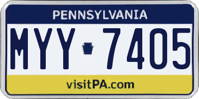 PA license plate MYY7405