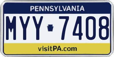 PA license plate MYY7408