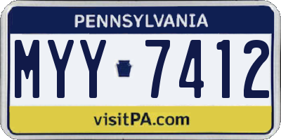 PA license plate MYY7412