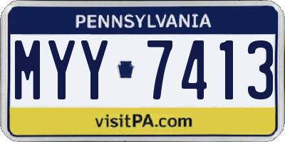 PA license plate MYY7413