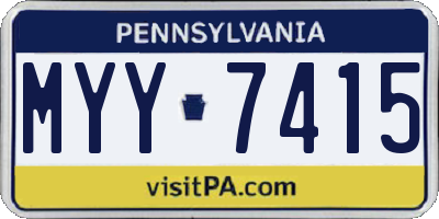 PA license plate MYY7415
