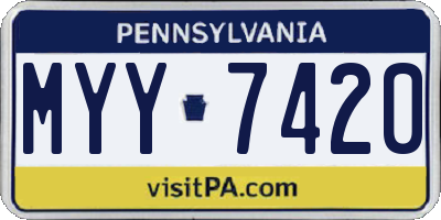 PA license plate MYY7420