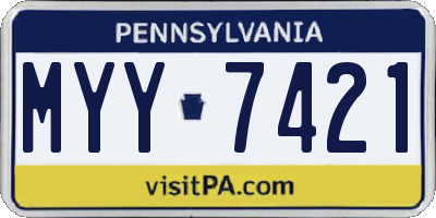 PA license plate MYY7421