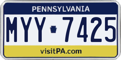 PA license plate MYY7425
