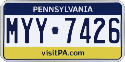 PA license plate MYY7426