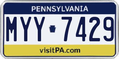 PA license plate MYY7429
