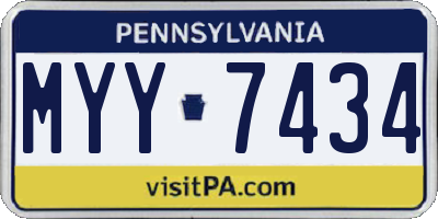PA license plate MYY7434