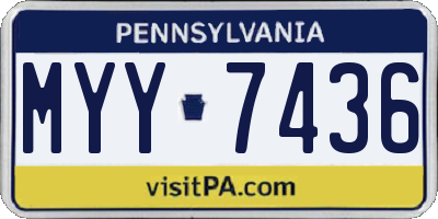 PA license plate MYY7436