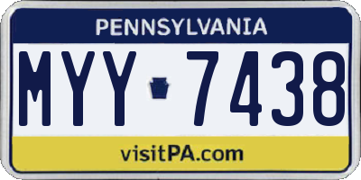 PA license plate MYY7438
