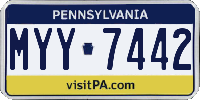 PA license plate MYY7442
