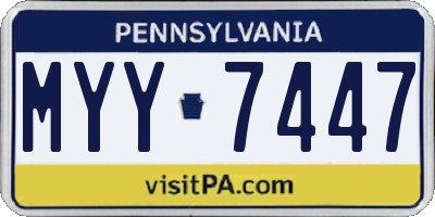 PA license plate MYY7447