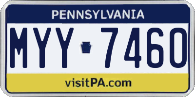 PA license plate MYY7460