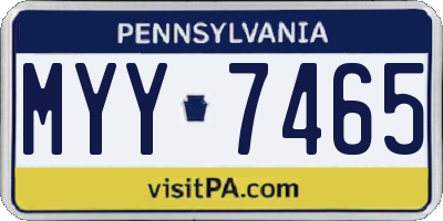PA license plate MYY7465