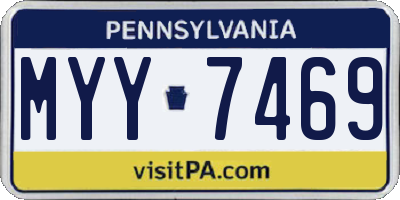 PA license plate MYY7469