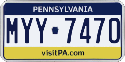 PA license plate MYY7470