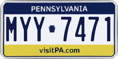 PA license plate MYY7471