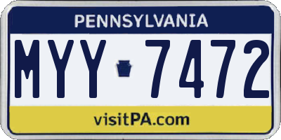PA license plate MYY7472