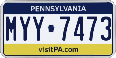 PA license plate MYY7473