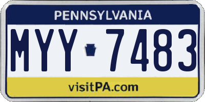 PA license plate MYY7483