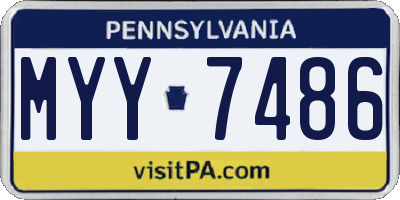 PA license plate MYY7486