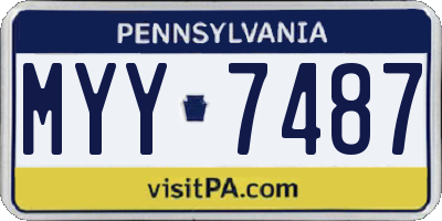PA license plate MYY7487