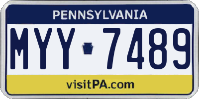 PA license plate MYY7489