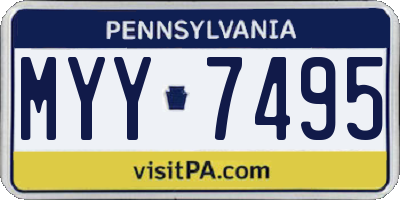 PA license plate MYY7495