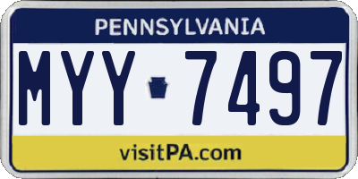 PA license plate MYY7497