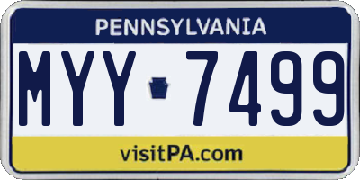 PA license plate MYY7499