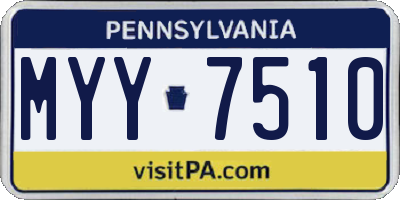 PA license plate MYY7510