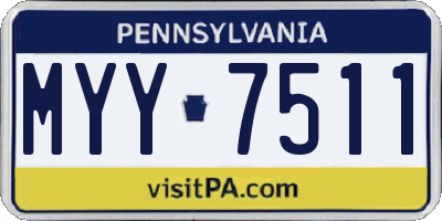 PA license plate MYY7511