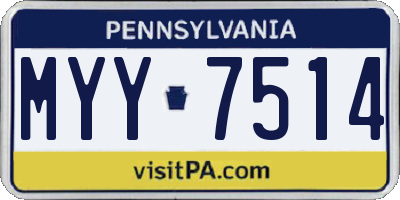 PA license plate MYY7514