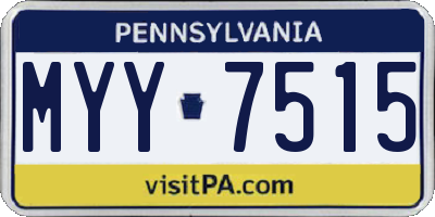 PA license plate MYY7515