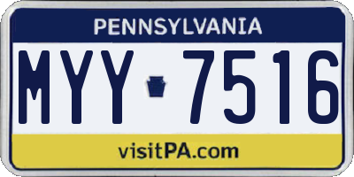 PA license plate MYY7516