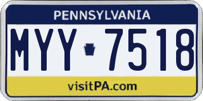 PA license plate MYY7518