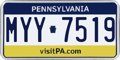 PA license plate MYY7519