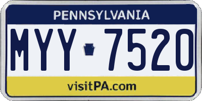 PA license plate MYY7520