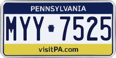 PA license plate MYY7525