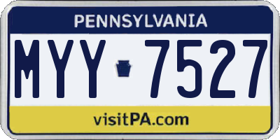 PA license plate MYY7527