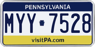PA license plate MYY7528