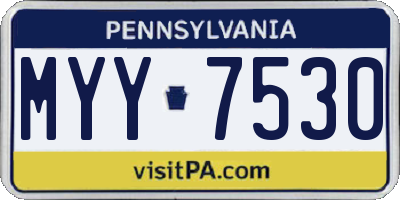 PA license plate MYY7530