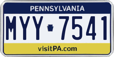 PA license plate MYY7541
