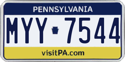 PA license plate MYY7544