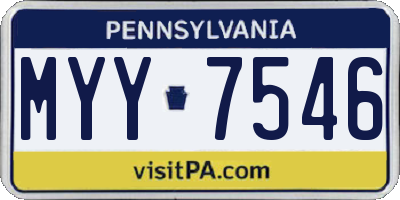 PA license plate MYY7546