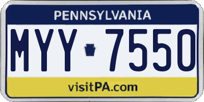 PA license plate MYY7550