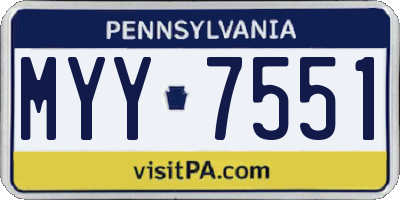 PA license plate MYY7551