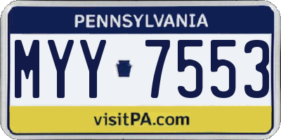 PA license plate MYY7553