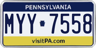 PA license plate MYY7558